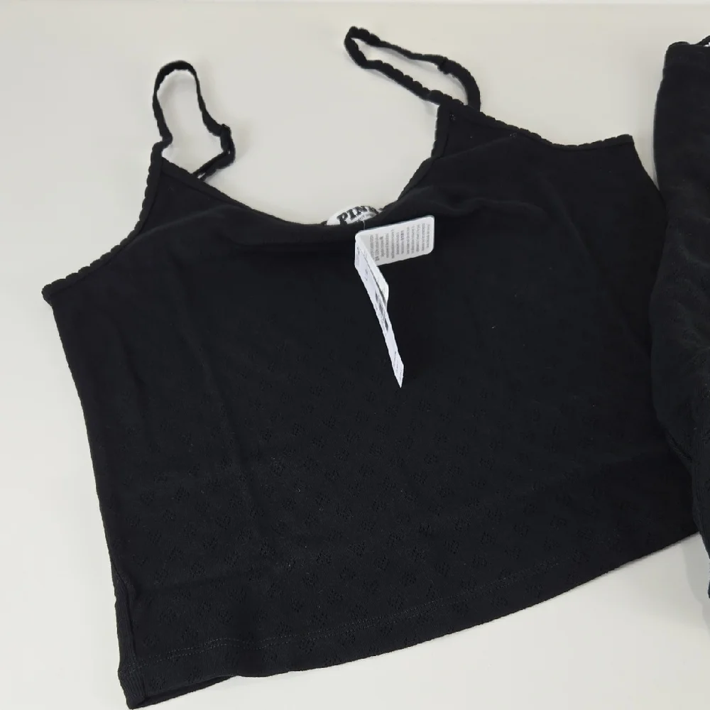 Victoria’s Secret Cotton Heart Pointelle Pajama Set Black LG - Picture 5 of 16